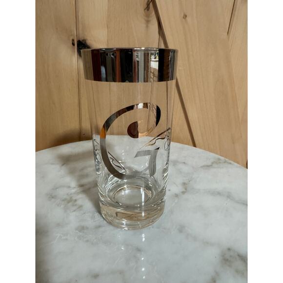 Vintage Dorothy Thorpe "G" Monogram Mid-Century Modern Tall Highballs Set of 6 - Picture 4 of 6